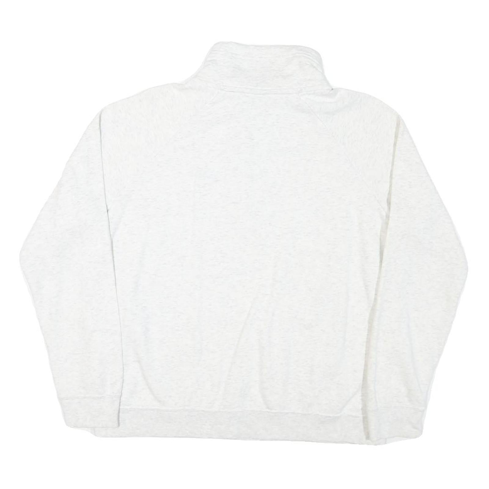 NIKE Womens White 1/4 Zip Sweatshirt M Cotton Blend Pullover Zip Neck