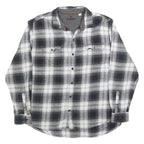 WOOLRICH Mens Black & White Check Shirt XL Button-Down Collar Long Sleeve Cotton