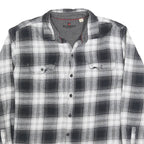 WOOLRICH Mens Black & White Check Shirt XL Button-Down Collar Long Sleeve Cotton