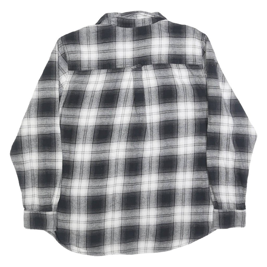 WOOLRICH Mens Black & White Check Shirt XL Button-Down Collar Long Sleeve Cotton