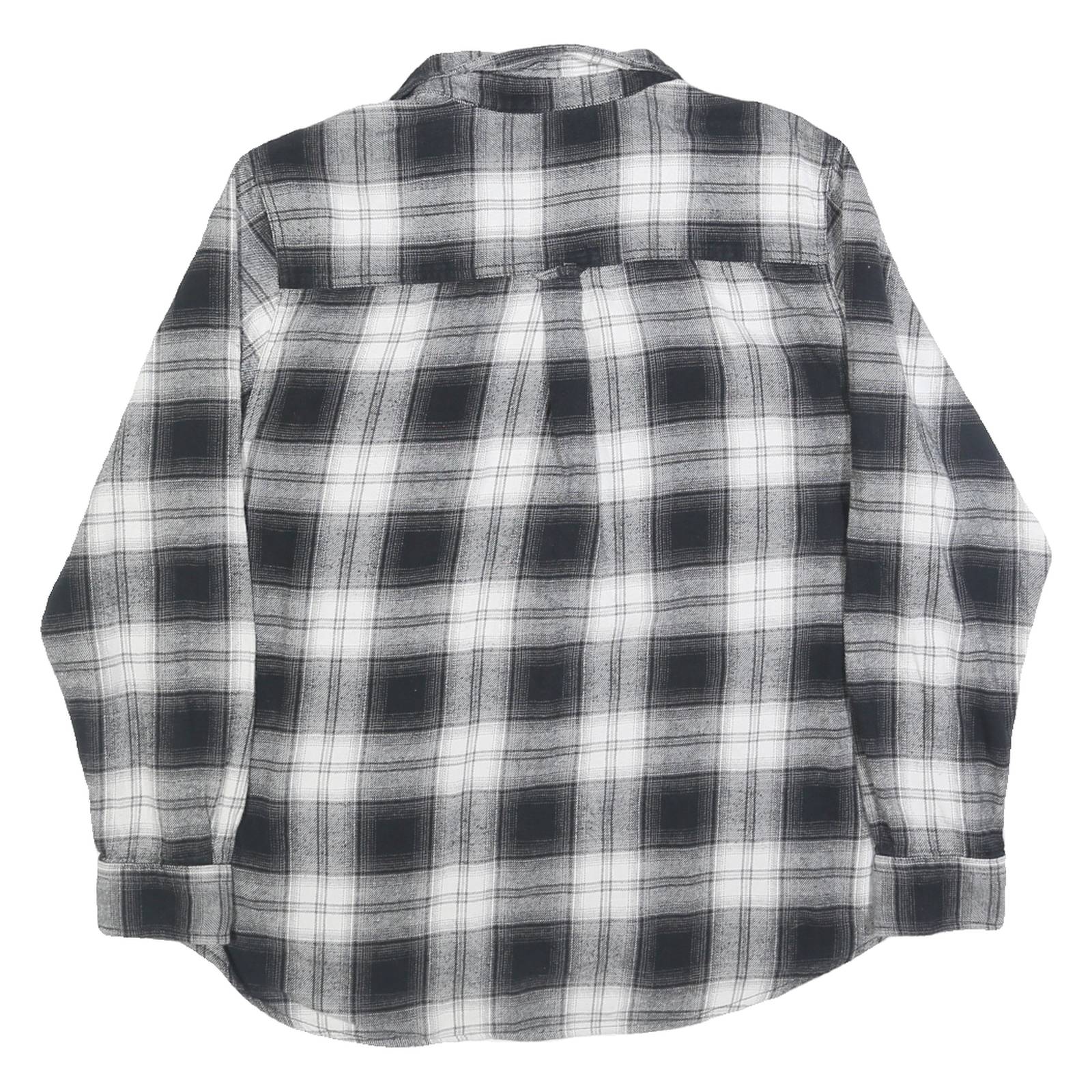 WOOLRICH Mens Black & White Check Shirt XL Button-Down Collar Long Sleeve Cotton