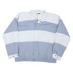 Mens Blue & White Colourblock Zip Jacket M Polyester Blend Casual Outerwear