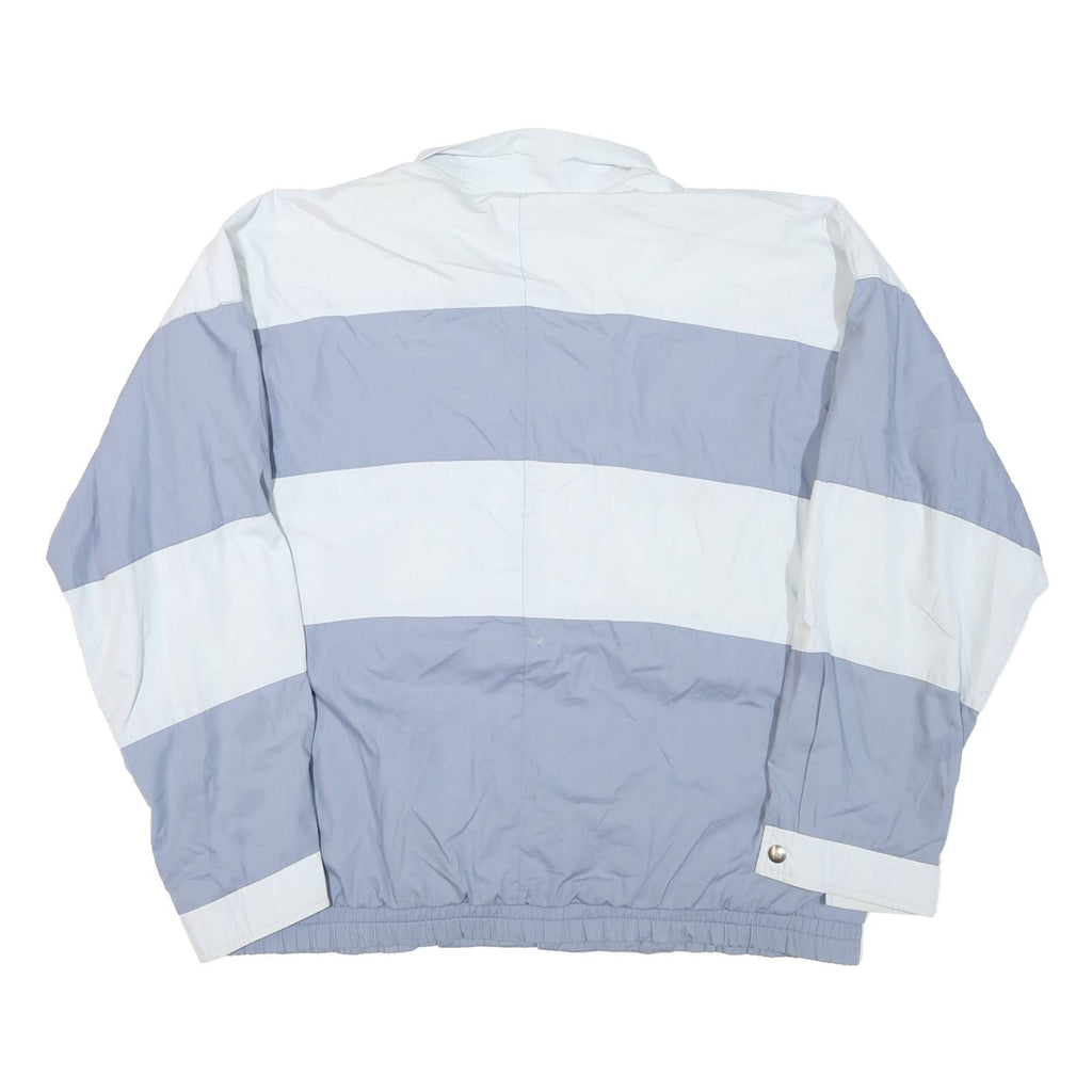 Mens Blue & White Colourblock Zip Jacket M Polyester Blend Casual Outerwear