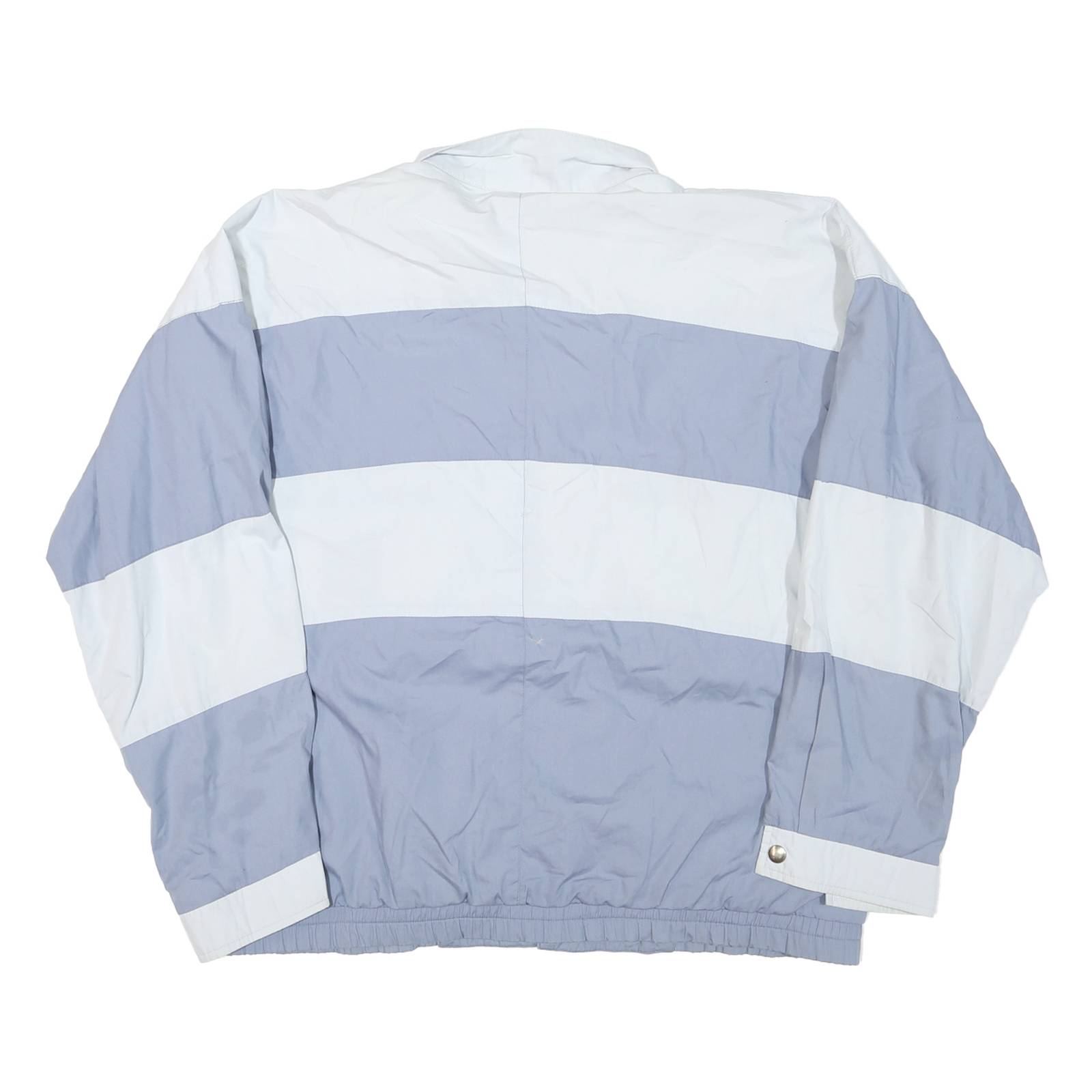 Mens Blue & White Colourblock Zip Jacket M Polyester Blend Casual Outerwear