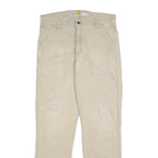 CARHARTT Mens Relaxed Fit Beige Cotton Blend Trousers W34 L34 Workwear Utility