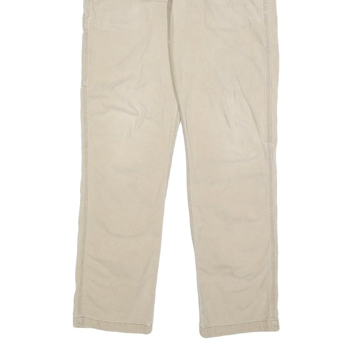 CARHARTT Mens Relaxed Fit Beige Cotton Blend Trousers W34 L34 Workwear Utility