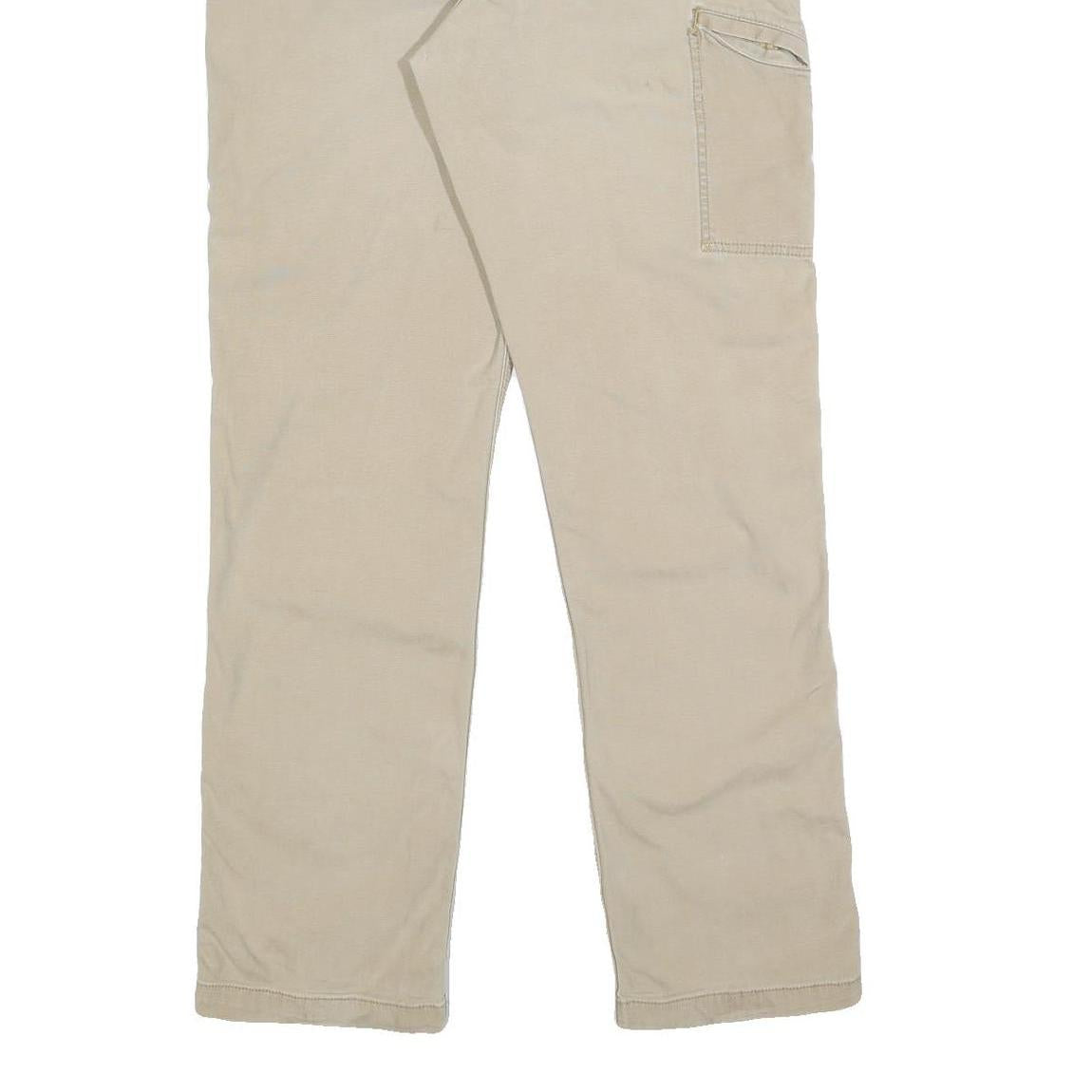 CARHARTT Mens Relaxed Fit Beige Cotton Blend Trousers W34 L34 Workwear Utility