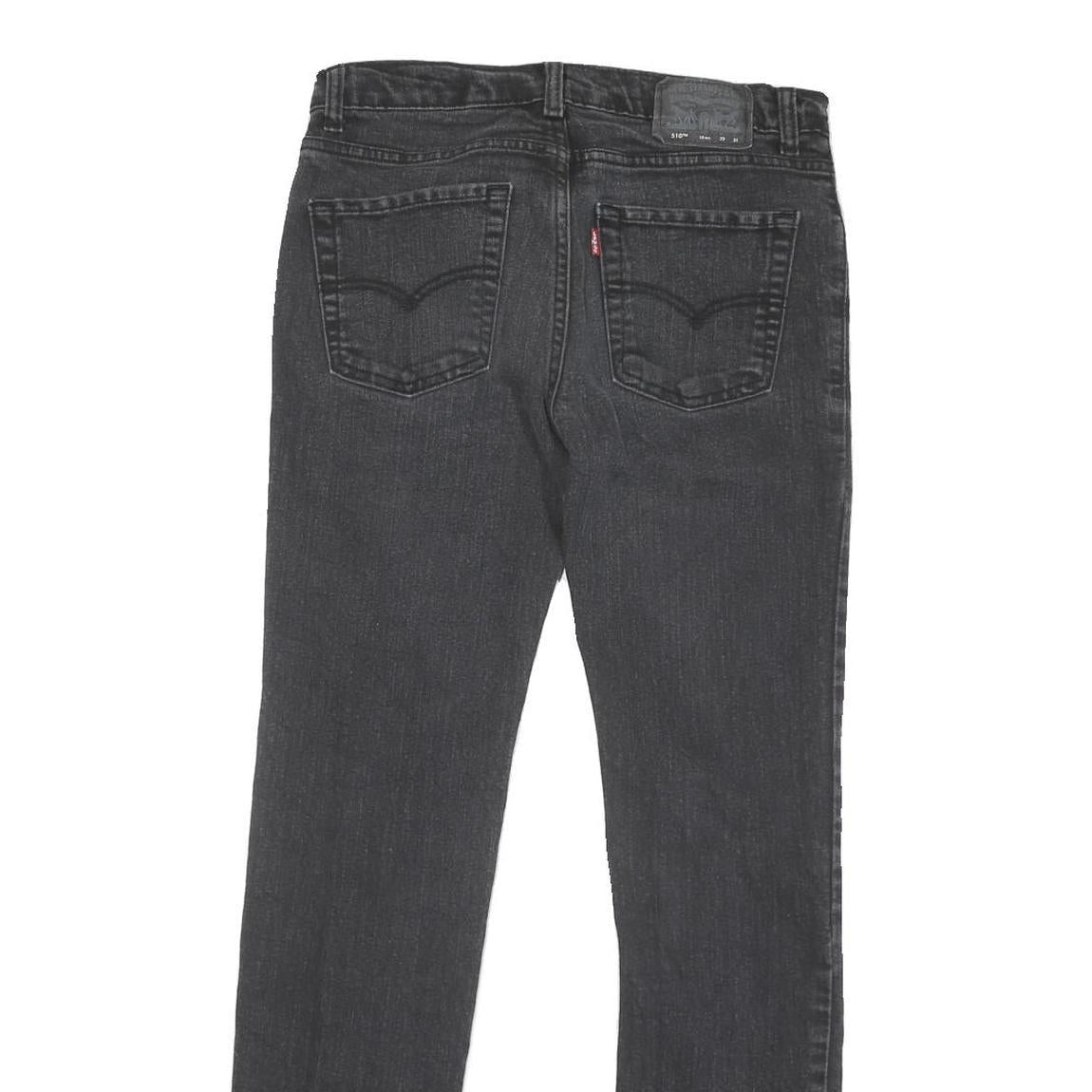 LEVI'S 510 Mens Jeans Black Slim Skinny Denim W30 L29 Classic Zip