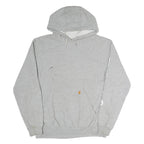 CARHARTT Mens Grey Hoodie L Cotton Pullover Casual Sweatshirt