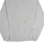 CARHARTT Mens Grey Hoodie L Cotton Pullover Casual Sweatshirt