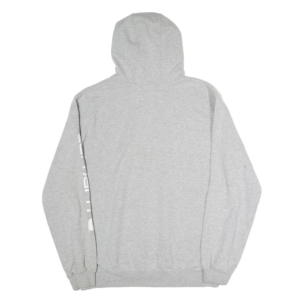 CARHARTT Mens Grey Hoodie L Cotton Pullover Casual Sweatshirt
