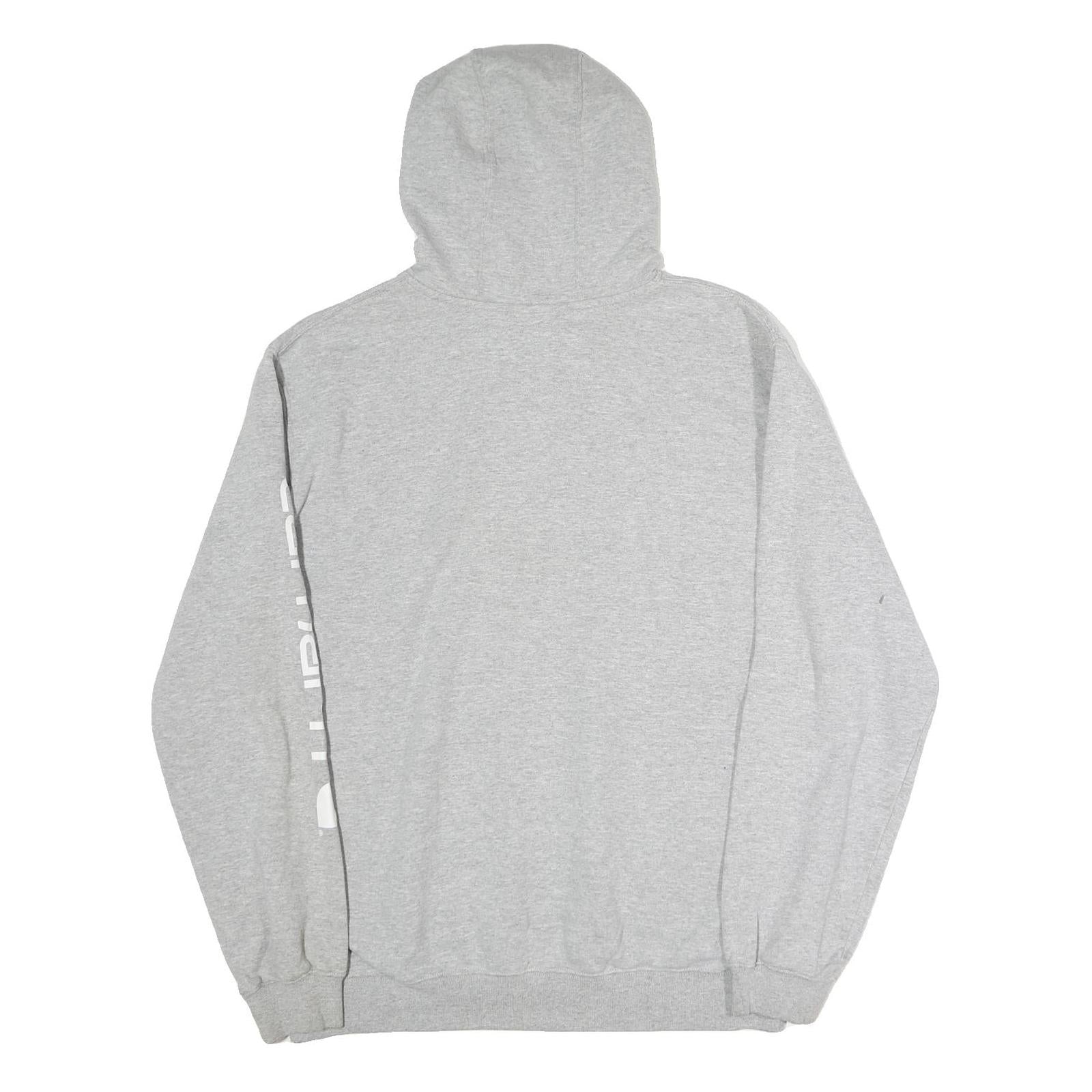 CARHARTT Mens Grey Hoodie L Cotton Pullover Casual Sweatshirt