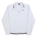 NIKE Mens White Plain Pullover Jumper Crew Neck Tight Knit M Polyester