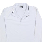 NIKE Mens White Plain Pullover Jumper Crew Neck Tight Knit M Polyester
