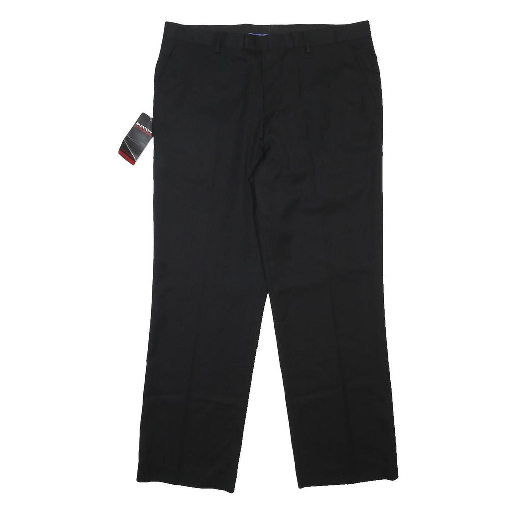 BURTON Mens Black Regular Fit Straight Trousers W38 L29 Smart Office Wear