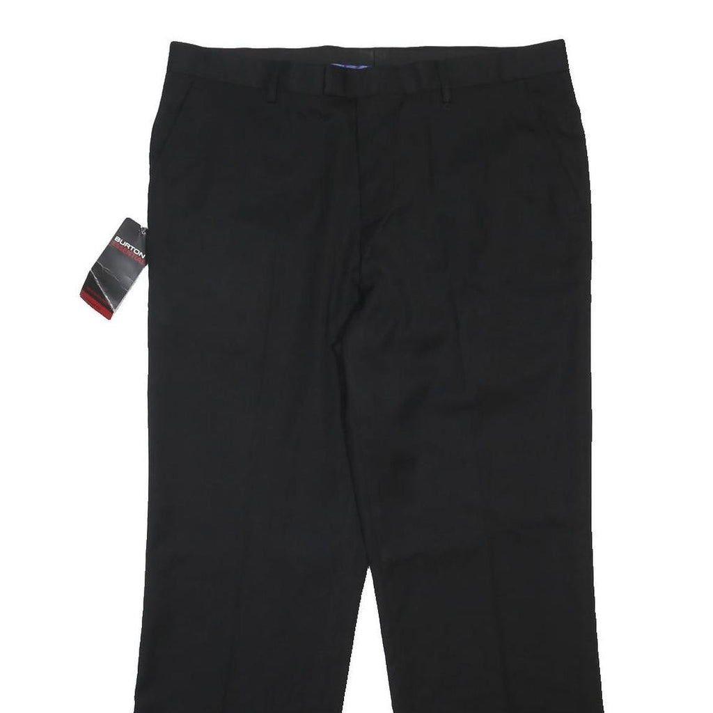 BURTON Mens Black Regular Fit Straight Trousers W38 L29 Smart Office Wear