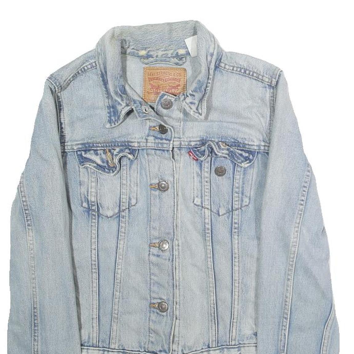 LEVI'S Womens Blue Denim Jacket S Cotton Button Front Classic Fit
