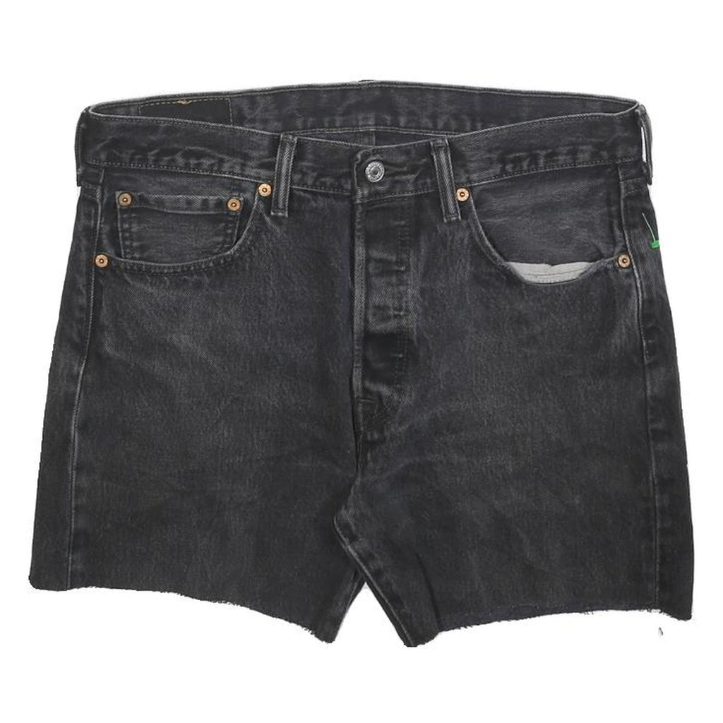 LEVI'S Womens Black Denim Cut-Off Shorts M W32 Classic Casual Summer Style