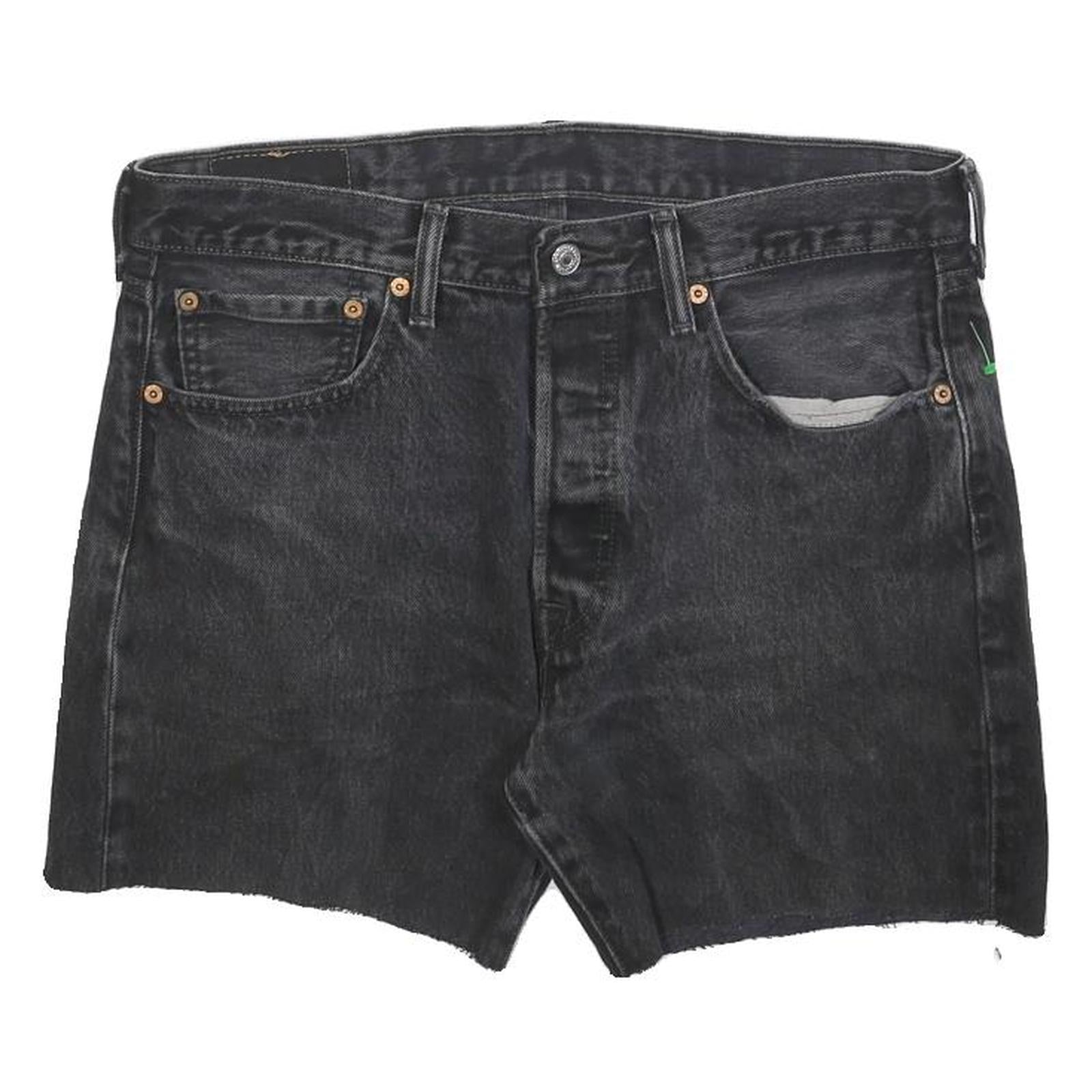 LEVI'S Womens Black Denim Cut-Off Shorts M W32 Classic Casual Summer Style