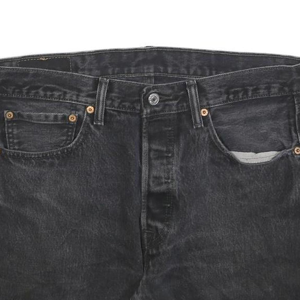 LEVI'S Womens Black Denim Cut-Off Shorts M W32 Classic Casual Summer Style