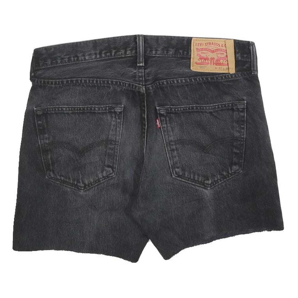 LEVI'S Womens Black Denim Cut-Off Shorts M W32 Classic Casual Summer Style