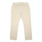 TOMMY HILFIGER Mens Jeans Beige Slim Straight Denim W34 L32 Cotton Blend Zip