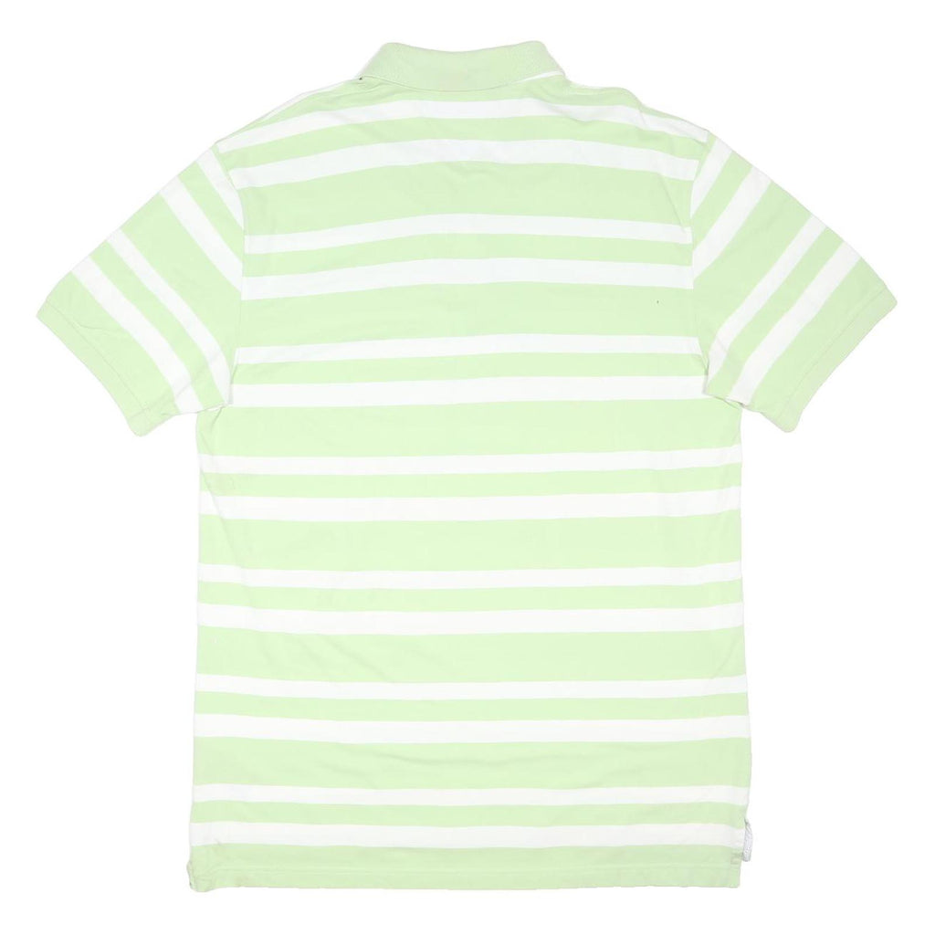 TOMMY HILFIGER Mens Green & White Striped Short Sleeve Polo Shirt XL