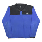 THE NORTH FACE Mens Blue & Black Pullover Plain Crew Neck Basic Knit XL Fleece