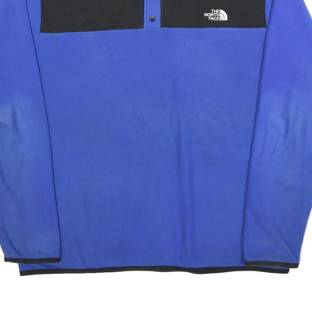 THE NORTH FACE Mens Blue & Black Pullover Plain Crew Neck Basic Knit XL Fleece