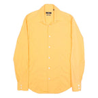 HUGO BOSS Mens Yellow Plain Shirt S Formal Cotton Button Closure
