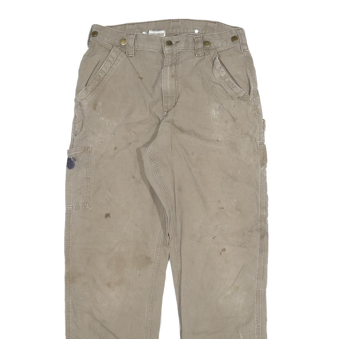 CARHARTT Mens Jeans Beige Relaxed Straight Denim Fair W31 L33 Workwear Durable