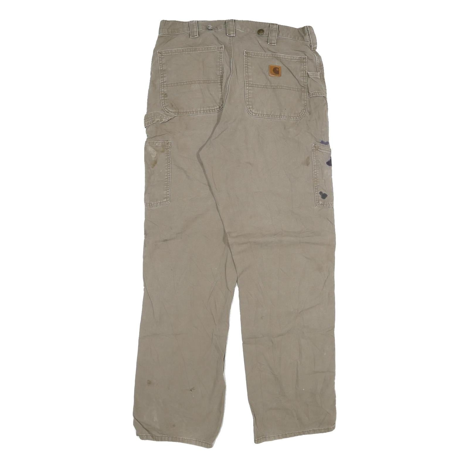 CARHARTT Mens Jeans Beige Relaxed Straight Denim Fair W31 L33 Workwear Durable