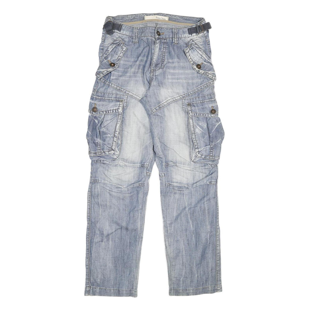 CONUS Mens Jeans Blue Regular Cargo Denim Light W28 L31 Workwear Utility