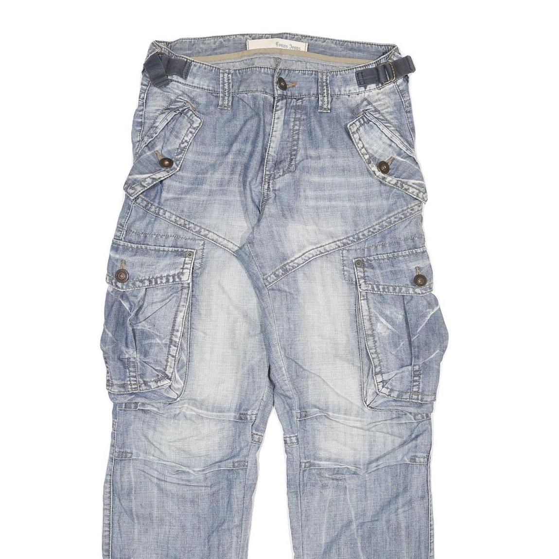 CONUS Mens Jeans Blue Regular Cargo Denim Light W28 L31 Workwear Utility
