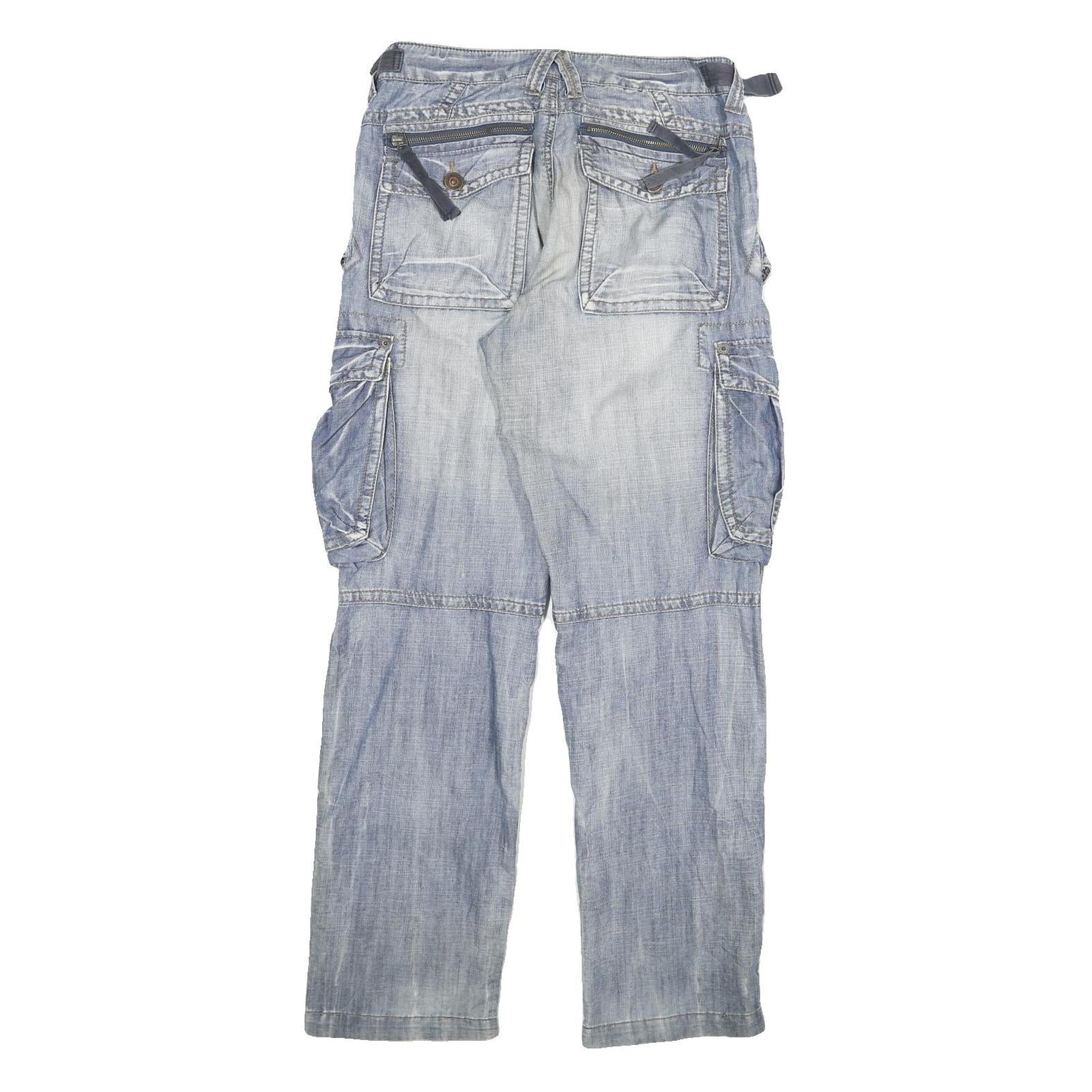 CONUS Mens Jeans Blue Regular Cargo Denim Light W28 L31 Workwear Utility