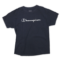 CHAMPION Mens Black Graphic T-Shirt L Short Sleeve Round Neck Casual Wear