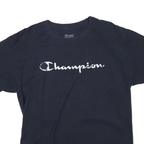 CHAMPION Mens Black Graphic T-Shirt L Short Sleeve Round Neck Casual Wear