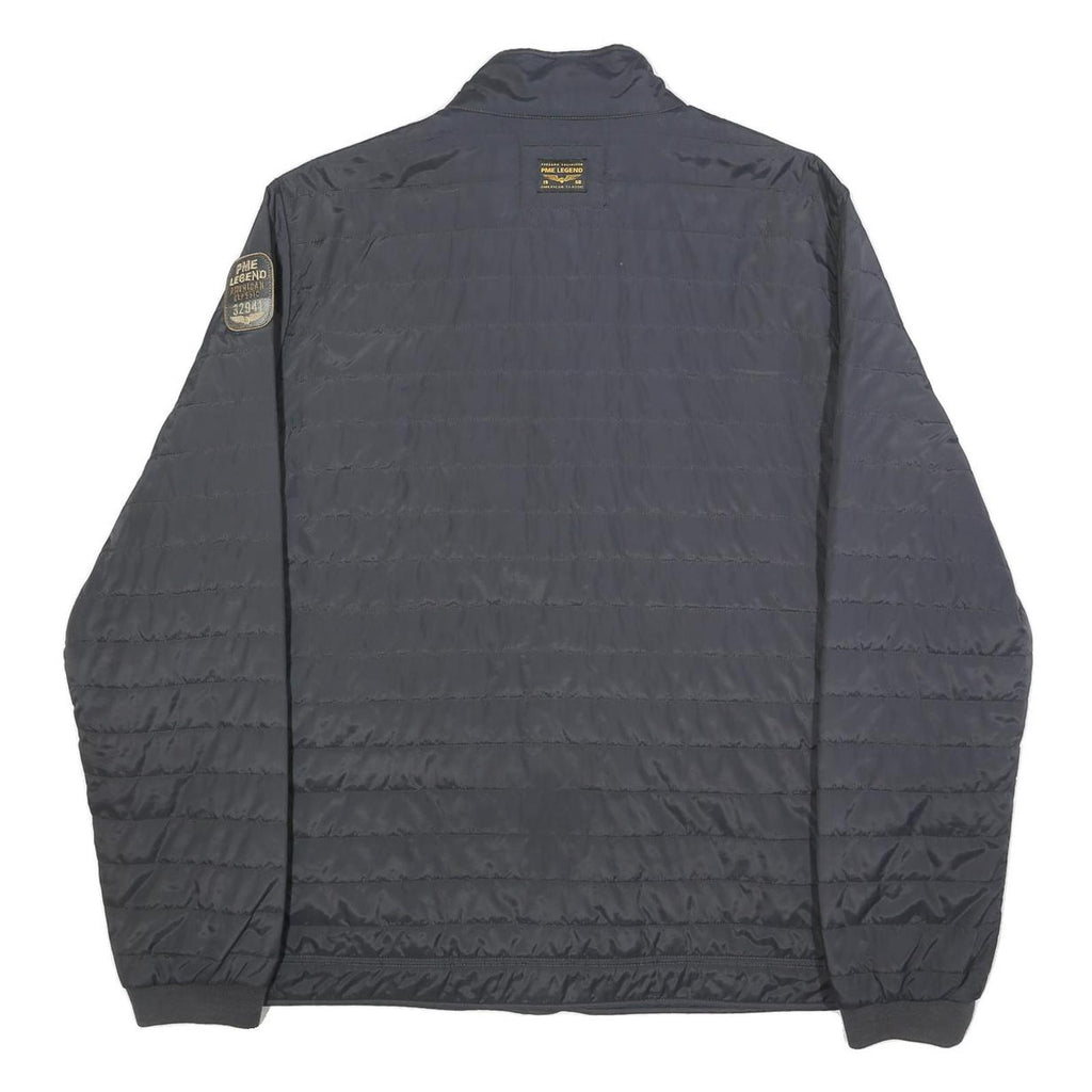 PME LEGEND Mens Black Button Jacket 2XL Polyester Quilted Lightweight Casual