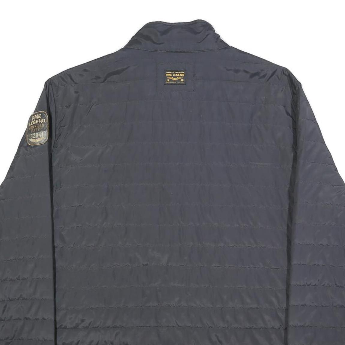 PME LEGEND Mens Black Button Jacket 2XL Polyester Quilted Lightweight Casual