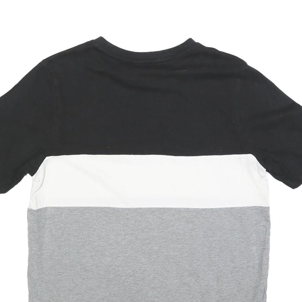 PUMA Mens Black & White & Grey Colourblock T-Shirt M Short Sleeve Crew Neck