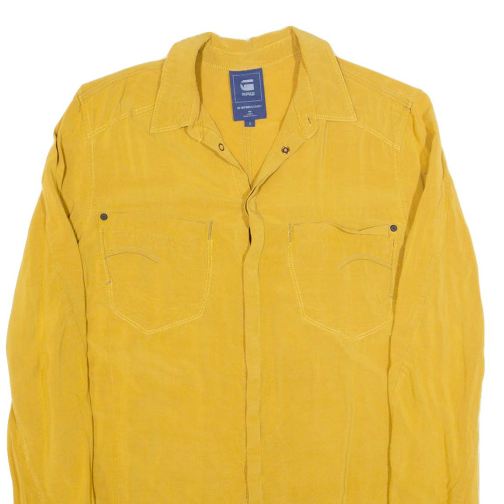 G-STAR Womens Plain Shirt Yellow Viscose Long Sleeve S