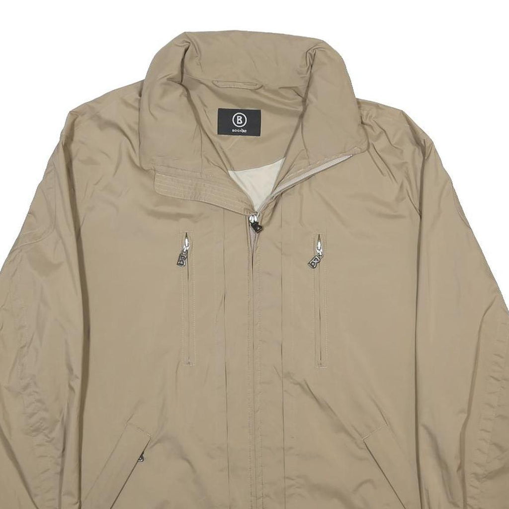 BOGNER Mens Beige L Jacket Polyester Zip Plain Casual Outerwear Sportswear