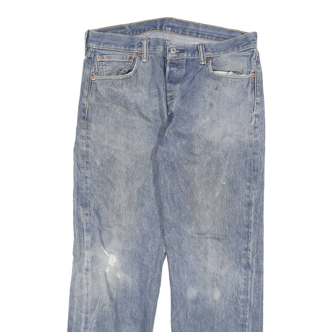 LEVI'S 501 Mens Jeans Blue Regular Straight Denim Medium W34 L29 Classic Button