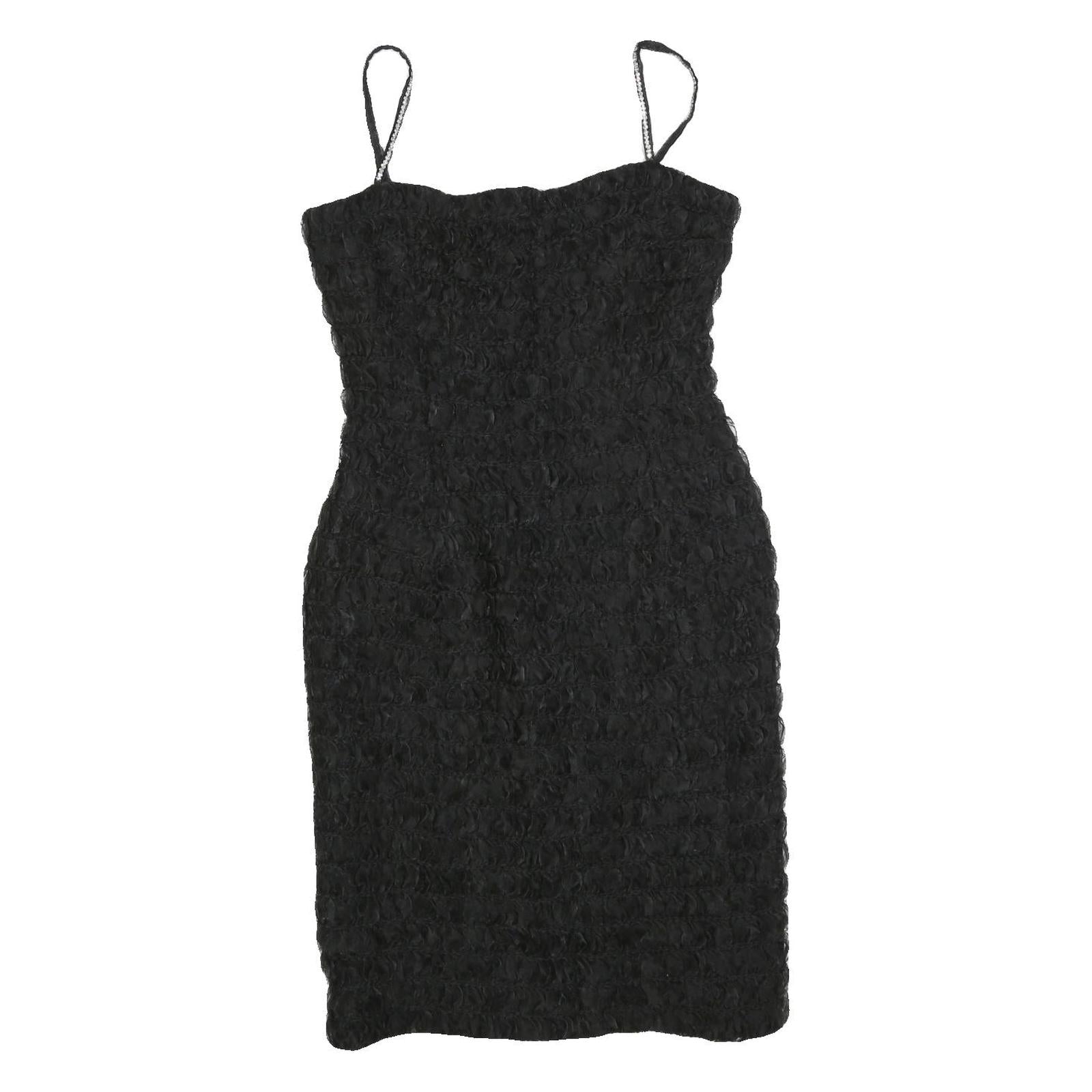 MARENE Womens Black Sheath Polyester Blend Dress M Sleeveless Spaghetti Strap