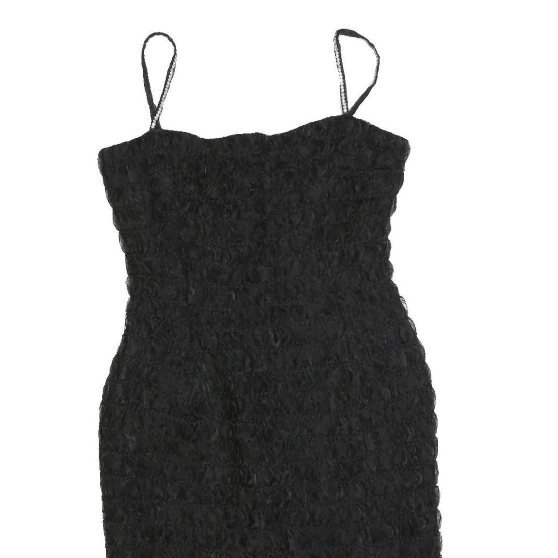 MARENE Womens Black Sheath Polyester Blend Dress M Sleeveless Spaghetti Strap