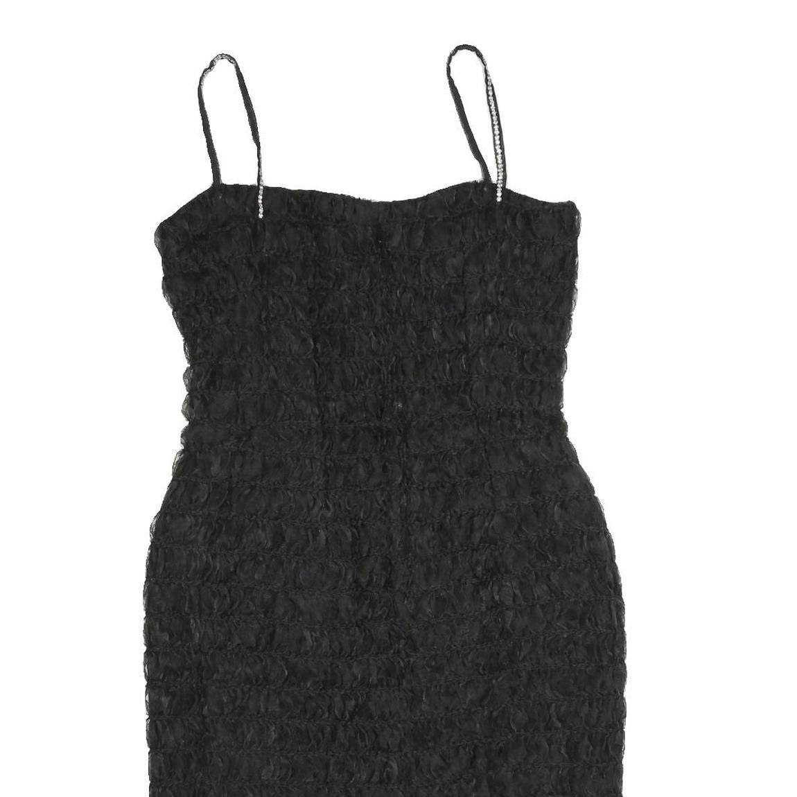 MARENE Womens Black Sheath Polyester Blend Dress M Sleeveless Spaghetti Strap