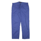 TRUSSARDI Mens Cotton Blend Blue Regular Straight Trousers W35 L29 Stylish