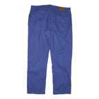 TRUSSARDI Mens Cotton Blend Blue Regular Straight Trousers W35 L29 Stylish