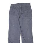 Womens Cotton Blend Regular Fit Straight Blue Trousers W34 L32 Casual Workwear