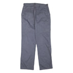 Womens Cotton Blend Regular Fit Straight Blue Trousers W34 L32 Casual Workwear